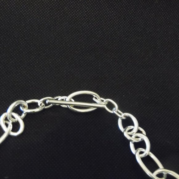 R. J. Graziano Silvertone Chain-Link Toggle Necklace 17" - Picture 5 of 6